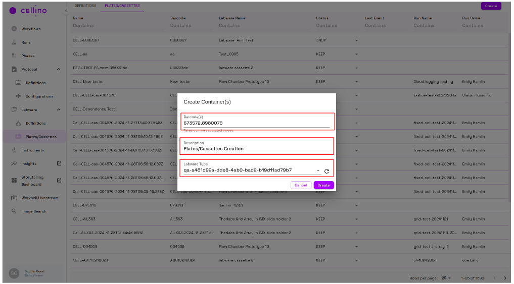 create dialog